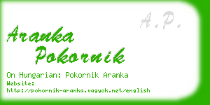 aranka pokornik business card